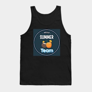 Hello summer team stickers Tank Top